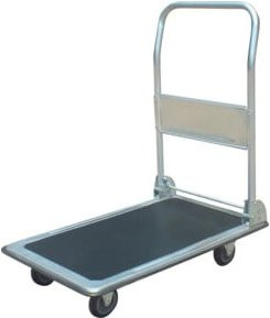 Plattformwagen aus Stahl in Grau mit PP-Rädern, B/T: 74,0 x 47,0 cm, Tragkraft 150 kg - Bild 1