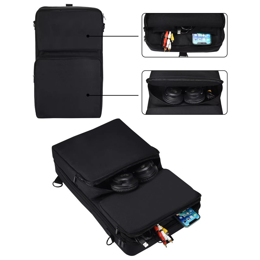 APWIKOGER Tragbare DJ-Plattenspieler-Schutzhülle mit Schultergurt und Reisetasche für Pioneer DDJ-400 DDJ-FLX4, Schwarz - Bild 4