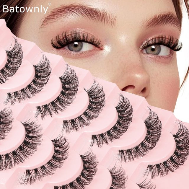 Batownly Künstliche Wimpern, 7 Paar, Schwarz, Natürlich - Bild 1