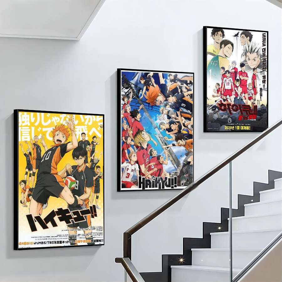 Haikyuu Anime Volleyball Poster Segeltuch Kunstmalerei Multicolor B: 40 cm, H: 60 cm - Bild 5
