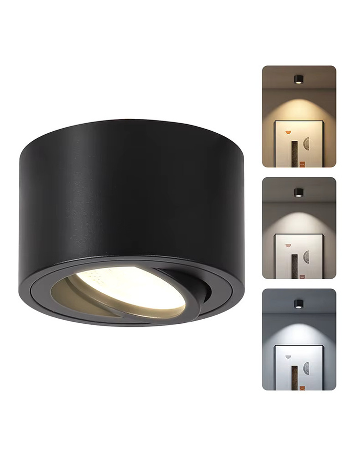 CHENBEN LED Downlights in Schwarz, moderne Einbauleuchten aus Aluminium mit RGB-Farbwechsel und Dimmer für die Innenbeleuchtung im Schlafzimmer - Bild 7