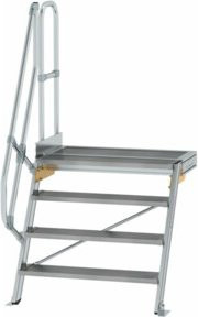 Günzburger MUNK Aluminium-Treppenplattform 60 Grad mit 4 Stufen in Silber - Bild 1