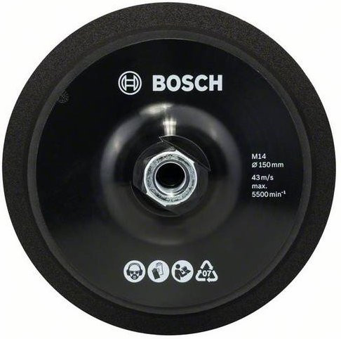 Bosch Stützteller M 14 mit Klettverschlusssystem, Durchmesser: 150 mm, Schwarz - Bild 1