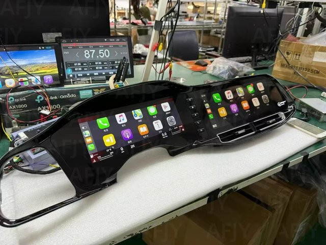 YANFU Digitaler Kilometerzähler mit 12,3 Zoll Bildschirm für Dodge Challenger SRT Hellcat 2010-2023, Android CarPlay mit GPS Navi, Schwarz - Bild 1