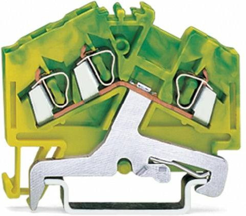 WAGO 280-637/999-950 Schutzleiterklemme mit Zugfeder in Grün/Gelb, 100 Stück - Bild 1