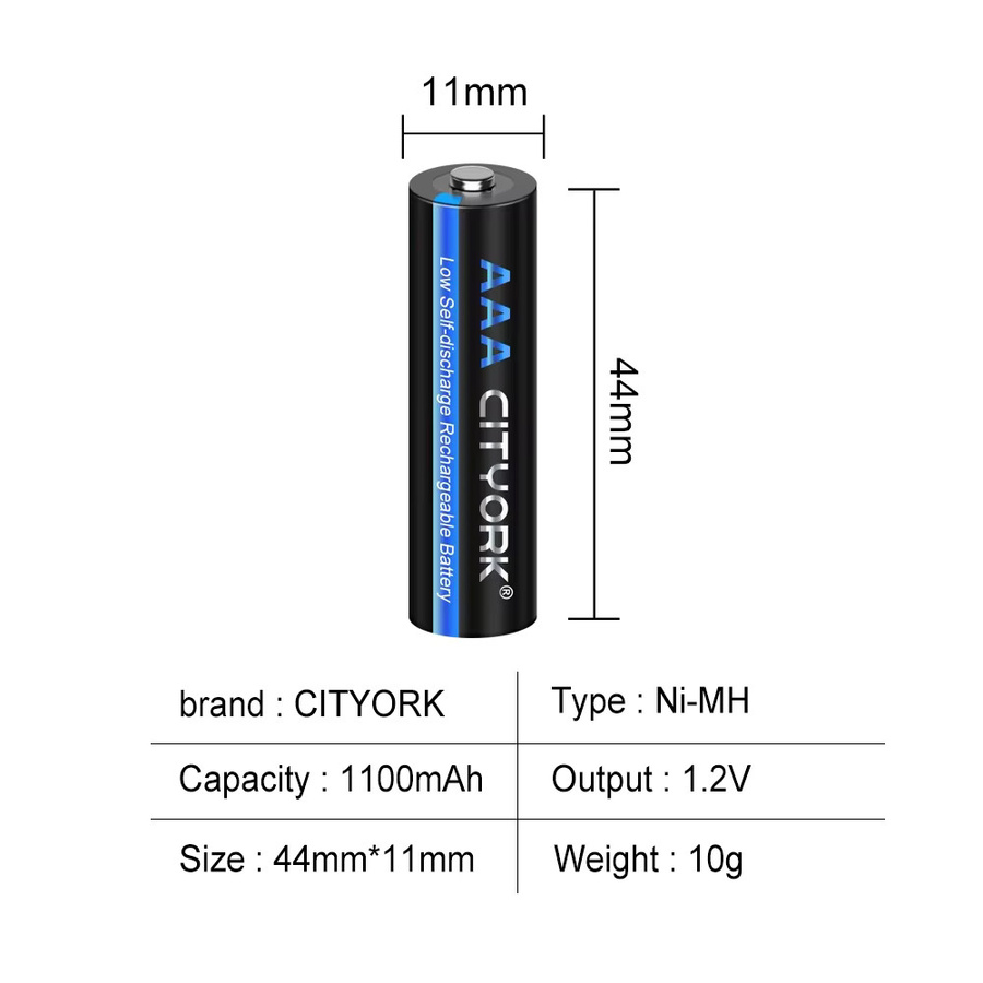 CITYORK Akku-Set mit 1,2V Ni-MH AA 3000mAh und AAA 1100mAh sowie 8-Slot-LCD-USB-Ladegerät in Schwarz - Bild 3