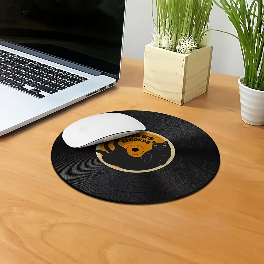 Mairuige Mauspad im Vintage Vinyl-Schallplatten-Design, rutschfest und waschbar, ideal für Gaming und Büro - Bild 3