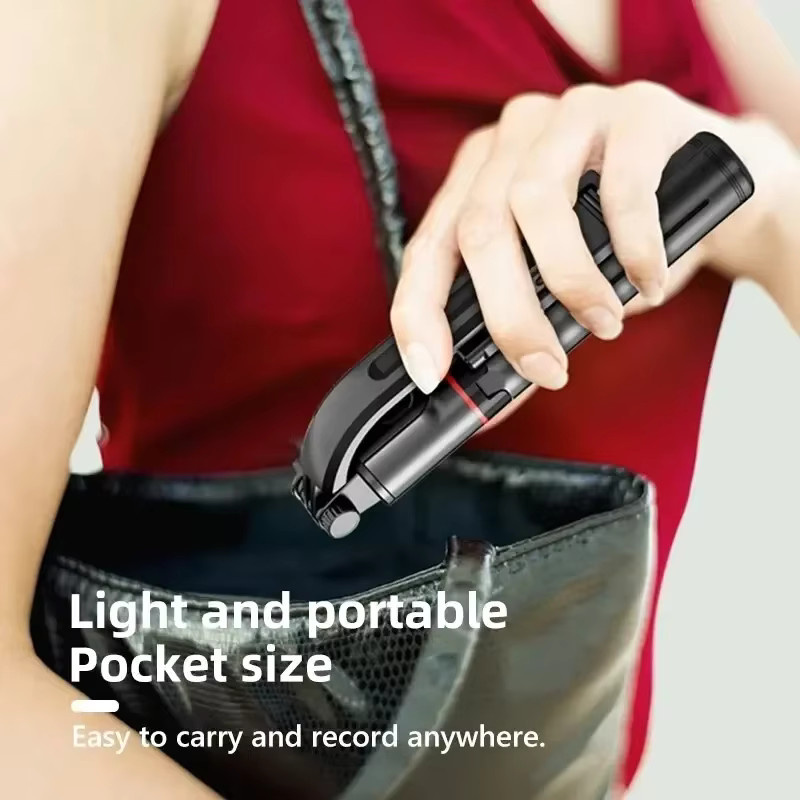 OLOEY Kabelloser Selfie-Stick für Smartphones mit Bluetooth-Fernbedienung und Stativ in Schwarz - Bild 3