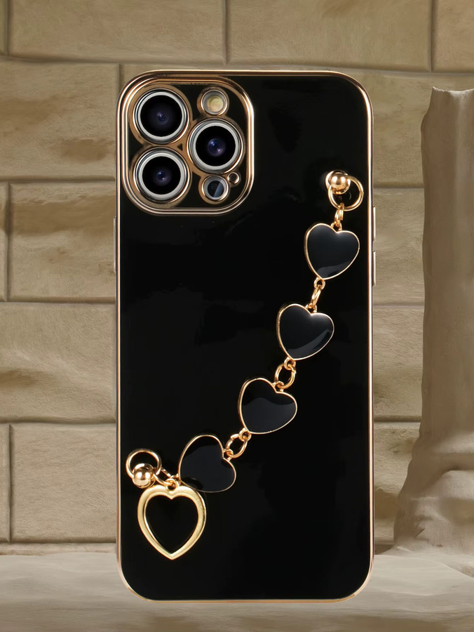 Handyhülle mit Herz-Armband für Samsung Galaxy S26 S25 S24 S23 S22 S21 S20 S10 Plus in Schwarz - Bild 2