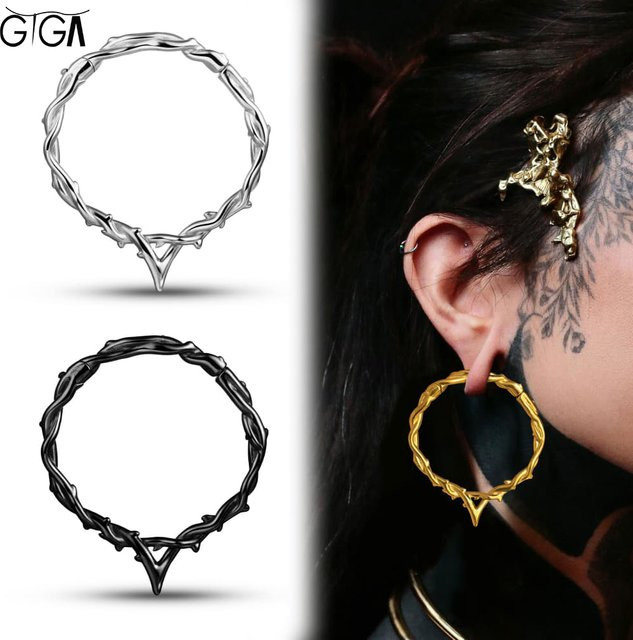 Ohrgewichte Hänger, Edelstahl, 4mm, Silber, Unisex - Bild 1