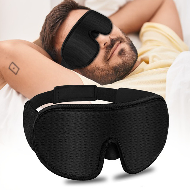 3D-Schlafmaske, Unisex, 100 % Blockout, mit verstellbarem Riemen - Bild 1