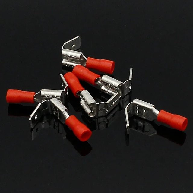 20 Stück rote Crimpverbinder Piggyback Female Spade Connector Terminals aus Messing von ELECAPITAL - Bild 1