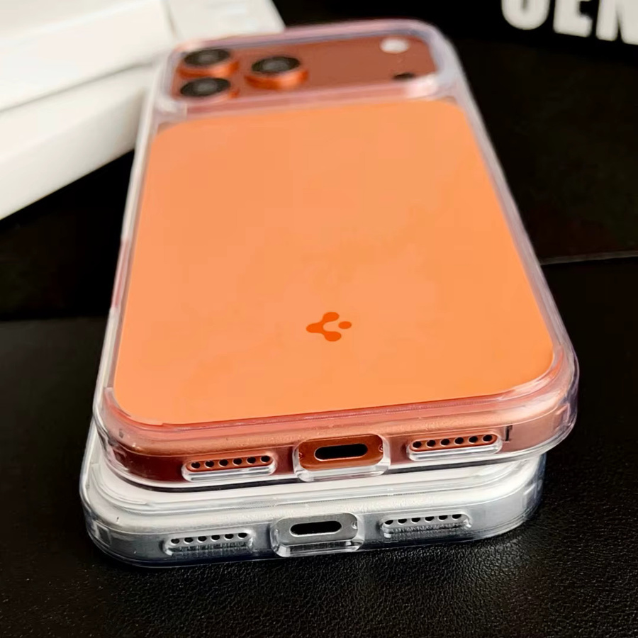 Spigen Ultra Hybrid MagFit Magnetische Handyhülle für iPhone 17 Pro Max, Transparent/Orange, Stoßfeste TPU Schutzhülle mit MagSafe Kompatibilität - Bild 4
