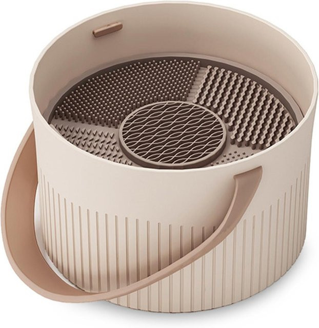 Make-up-Pinselreiniger Beauty Blender Schwamm Reinigungsschüssel 3-in-1-Werkzeug, kaffeebraun - Bild 1