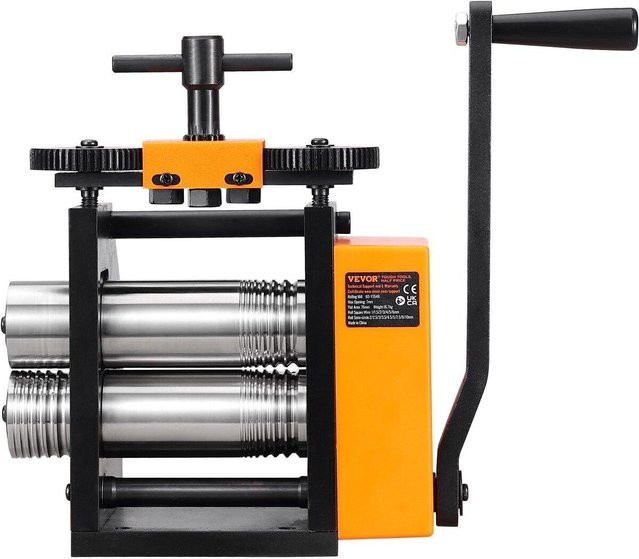 Multifunktions-Schmuckwalzwerkmaschine von Buying Solutions, MB, 3-in-1 Walzwerk in Schwarz und Orange mit 1:2 Übersetzung und einer Pressdicke von 0,03-6,5 mm für Metall - Bild 1