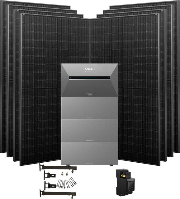 Anker SOLIX Solarbank 3 Pro 3.640 W Balkonkraftwerk mit Smart Meter, 3 BP2700 und Flachdach-Halterung in Schwarz/Grau - Bild 1