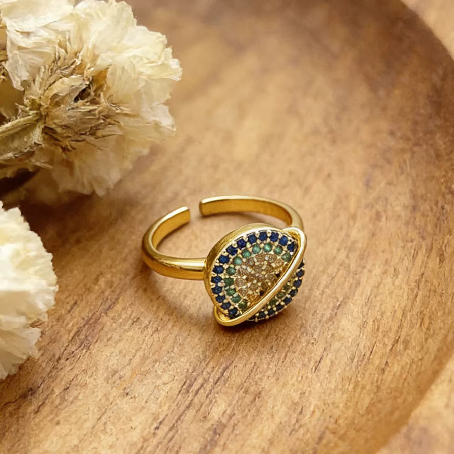 laoyaoyifu Ring, Planet, Zirkonia, Gold, Damen - Bild 3