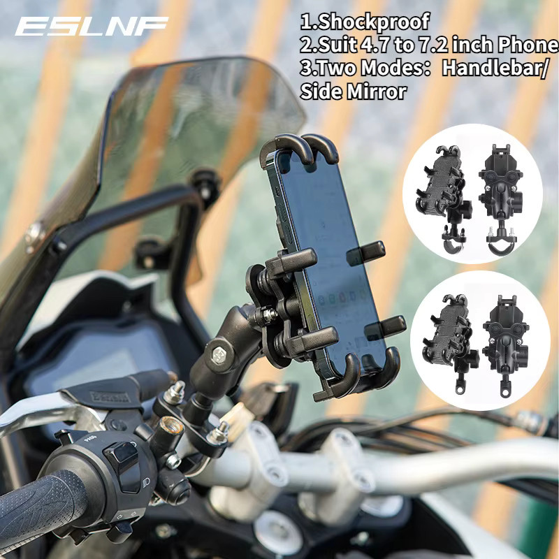 Universal Handyhalter für Motorrad und Fahrrad aus Aluminium in Schwarz, rutschfeste GPS-Halterung für Lenker oder Spiegel - Bild 2