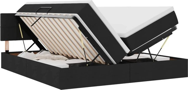 vidaXL Bett mit LED-Unterbettbeleuchtung in Schwarz mit Lift-up-Funktion, B/T/H: 200 x 200 x 88 cm - Bild 1