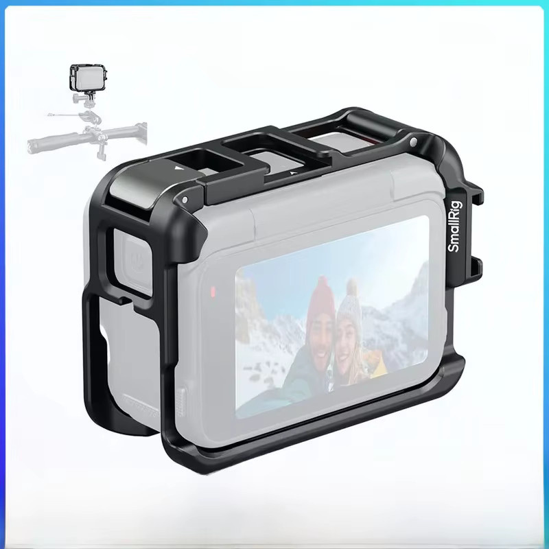 SmallRig Action-Kamerakäfig für Insta360 Ace Pro 2 und Insta360 Ace Pro in Schwarz mit Montageklaue-Kaltschuh für horizontale und vertikale Aufnahmen - Bild 1