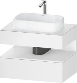 Duravit Waschtischunterschrank Qatego in Weiß Hochglanz mit integrierter Beleuchtung und Schubladen, B/T/H: 80 x 55 x 60 cm - Bild 1