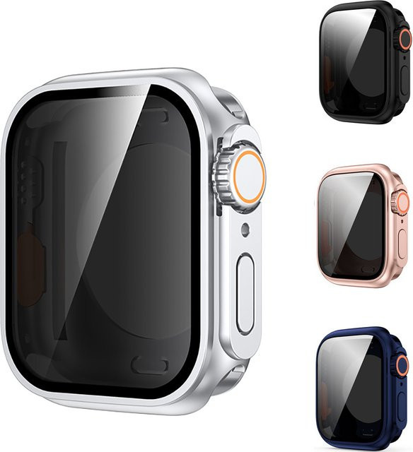 DLHUMI Sichtschutzhülle aus gehärtetem Glas für Apple Watch, Schwarz, Unisex - Bild 1