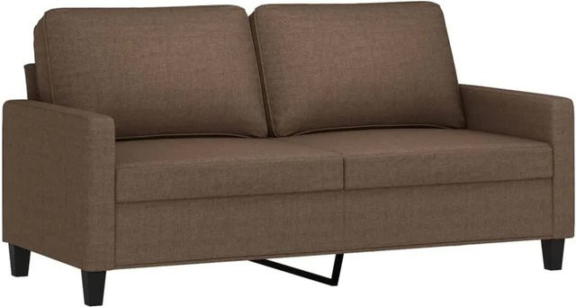 vidaXL 2-Sitzer-Sofa Braun mit Stoffbezug und Metallrahmen - Bild 1
