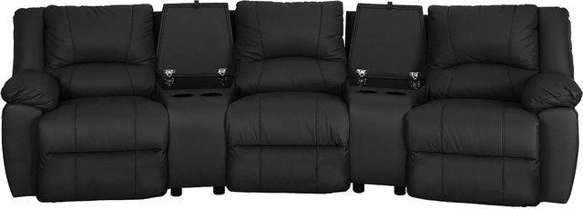 Vente-unique Relaxsofa Aroma in Schwarz aus Leder, Breite: 308 cm - Bild 1