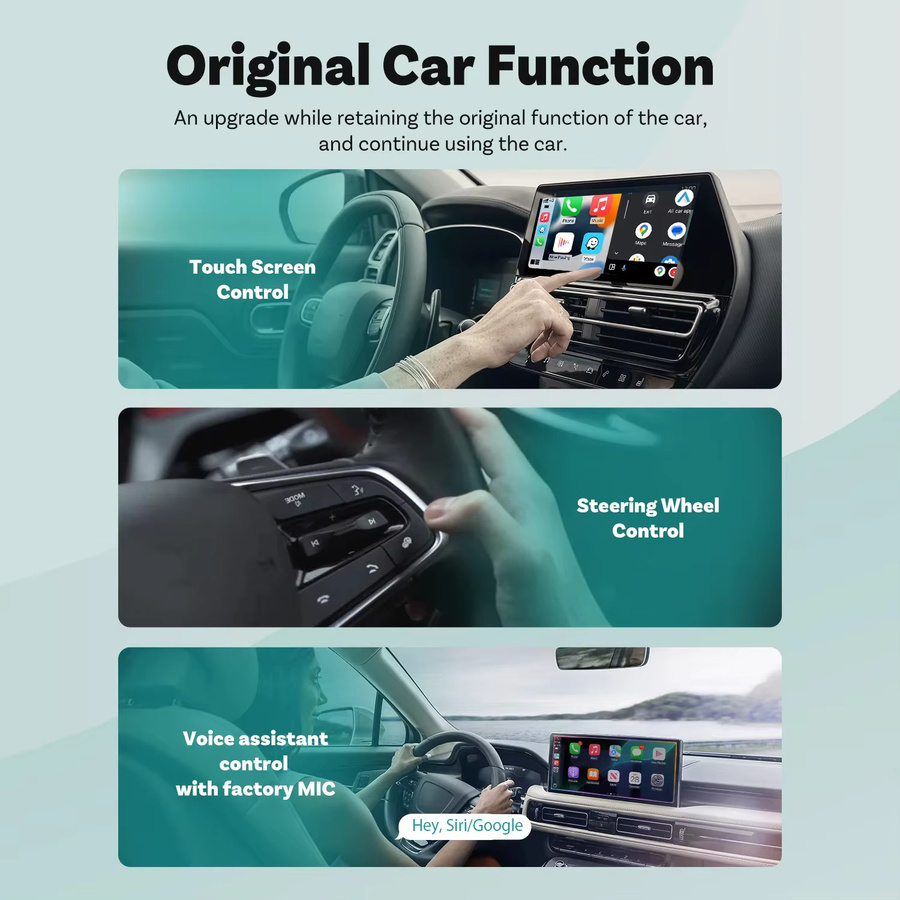 Ottocast Mini Slim Adapter für kabelloses CarPlay und Android Auto, WLAN Smart-Dongle in Schwarz oder Silber mit USB-A und USB-C Anschluss - Bild 6
