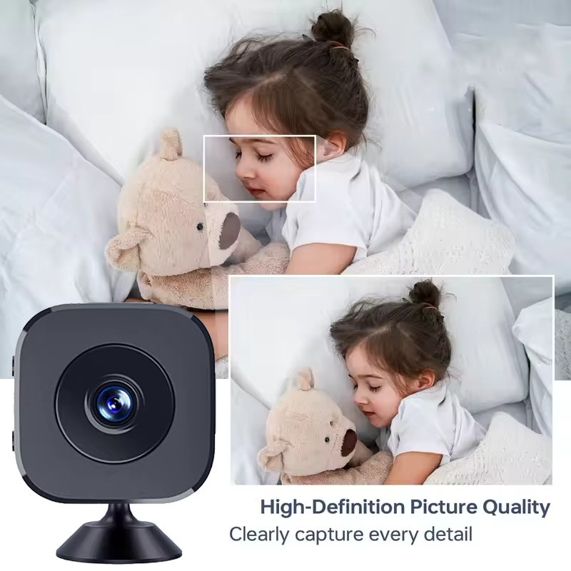 SSET Mini HD Kabellose WLAN Sicherheitskamera für Smart Home Fernüberwachung in Schwarz - Bild 4