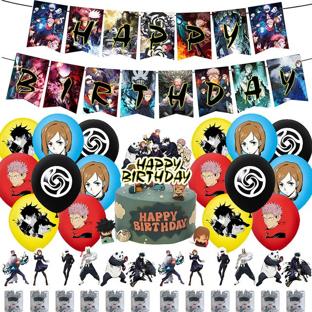 Jujutsu Gojo Satoru Party-Dekorationsset von Beast Kingdom mit Banner, Ballons und Tortendekoration in Mehrfarbig - Bild 1