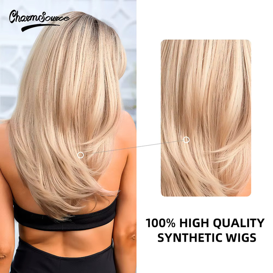 CharmSource Synthetische Perücke, blond, glatt, Damen - Bild 2