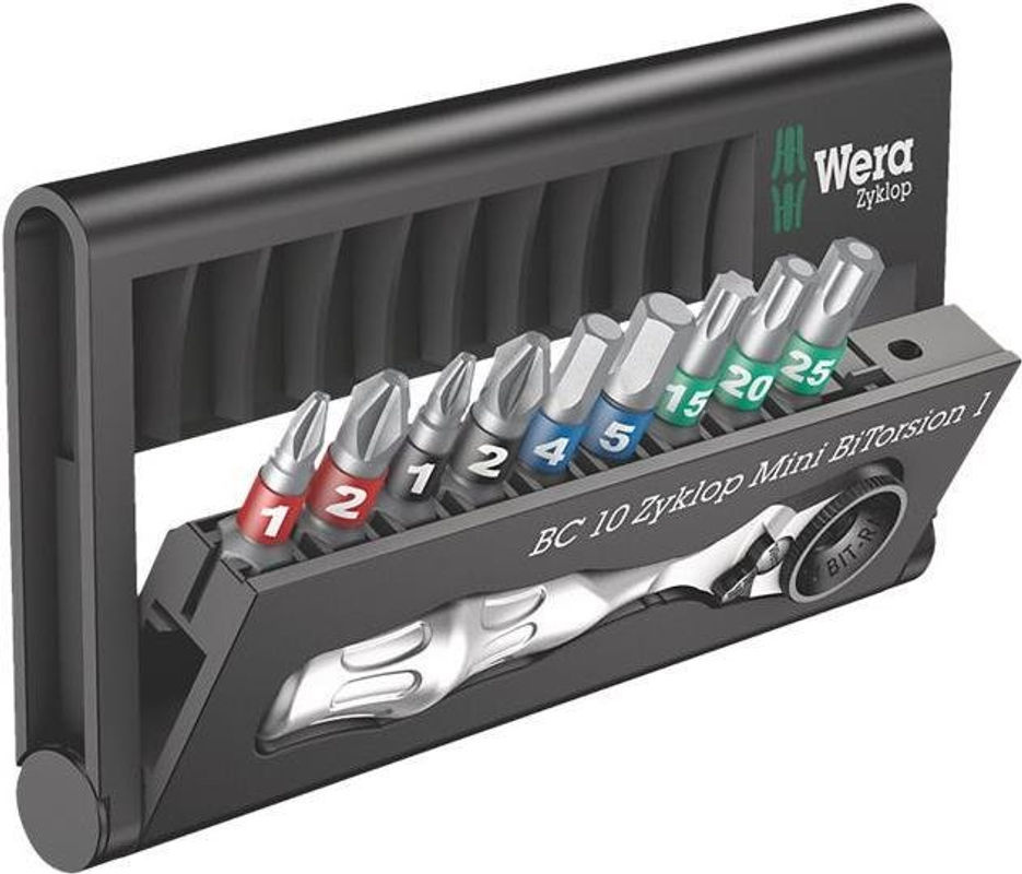 Wera Bit-Check 10 Zyklop Mini BiTorsion Bit-Set, 10-teilig, mehrfarbig - Bild 2
