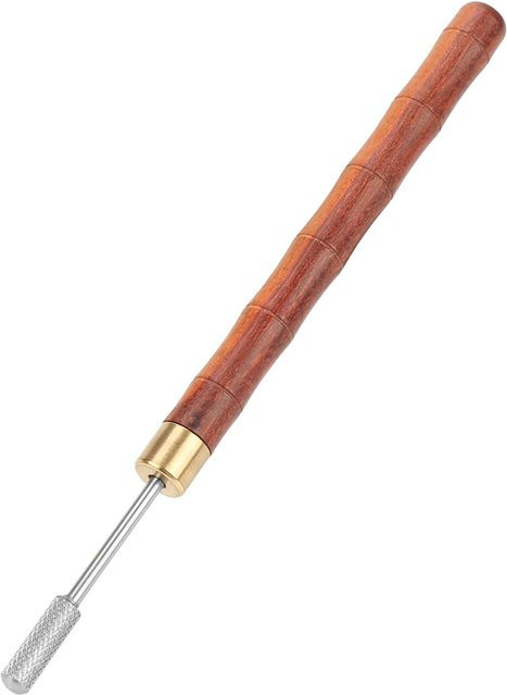 GoolRC Färberoller mit Sandelholzgriff und Edelstahl-Oberkante für Leder-DIY-Handwerk in Braun und Silber - Bild 1