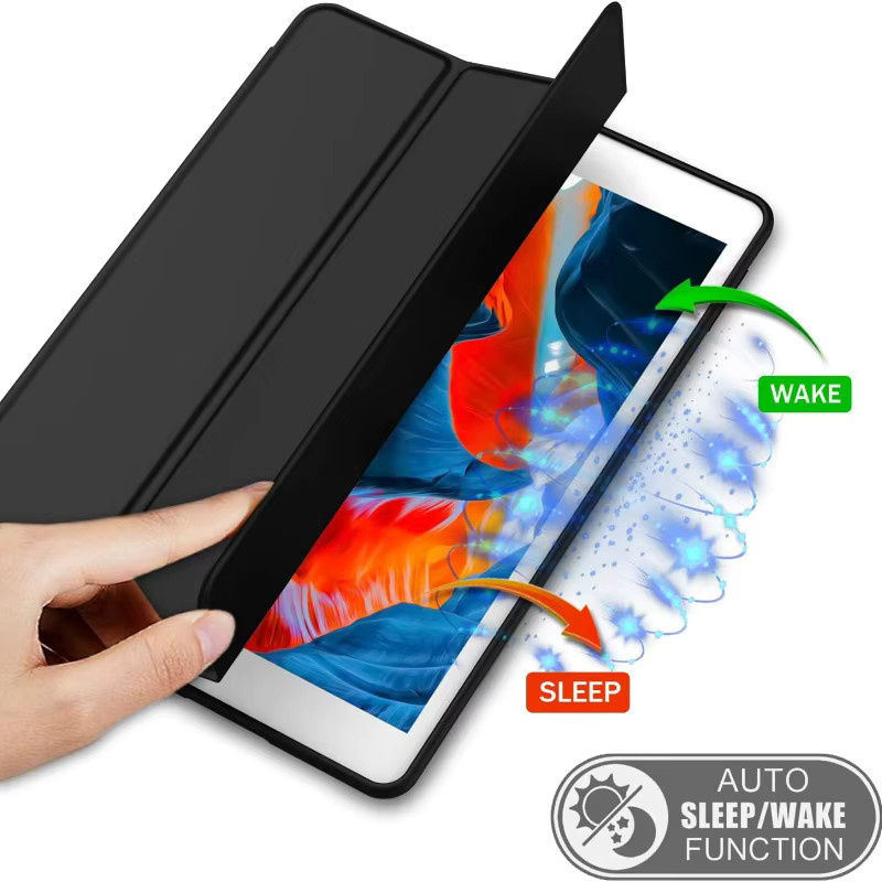 Lederhülle mit dreifachem Faltsystem, magnetischer Abdeckung und Stifthalterfach für Xiaomi Redmi Pad 2 Pro 12,1 Zoll und Redmi Pad 2 11 SE 9,7, Schwarz - Bild 5
