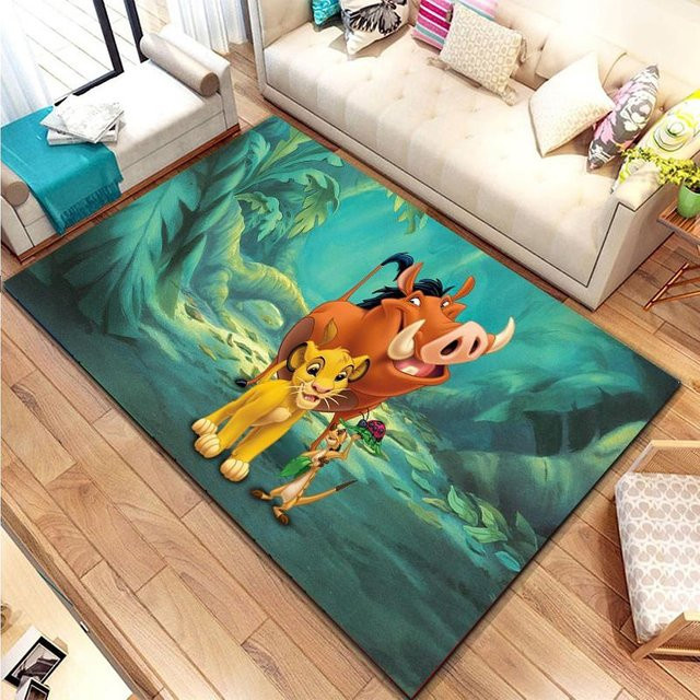 Verspielter Teppich im Savannen-Stil mit Tiermotiven für Kinderzimmer und Wohnzimmer, Mehrfarbig, B/T: 120 x 160 cm - Bild 1
