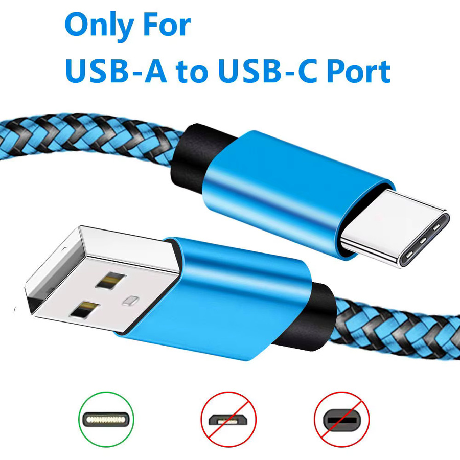 Koovesy USB Typ C Kabel Blau Geflochtenes Nylon für Schnelles Laden und Datensynchronisation für Android Smartphones - Bild 2