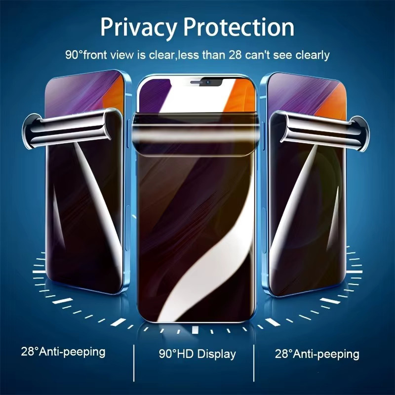 2 Stück ONEVAN Privatsphäre Hydrogel Displayschutzfolien für iPhone 16 15 14 13 12 11 Pro Max Plus XS XR 7 8 Plus, transparent - Bild 2