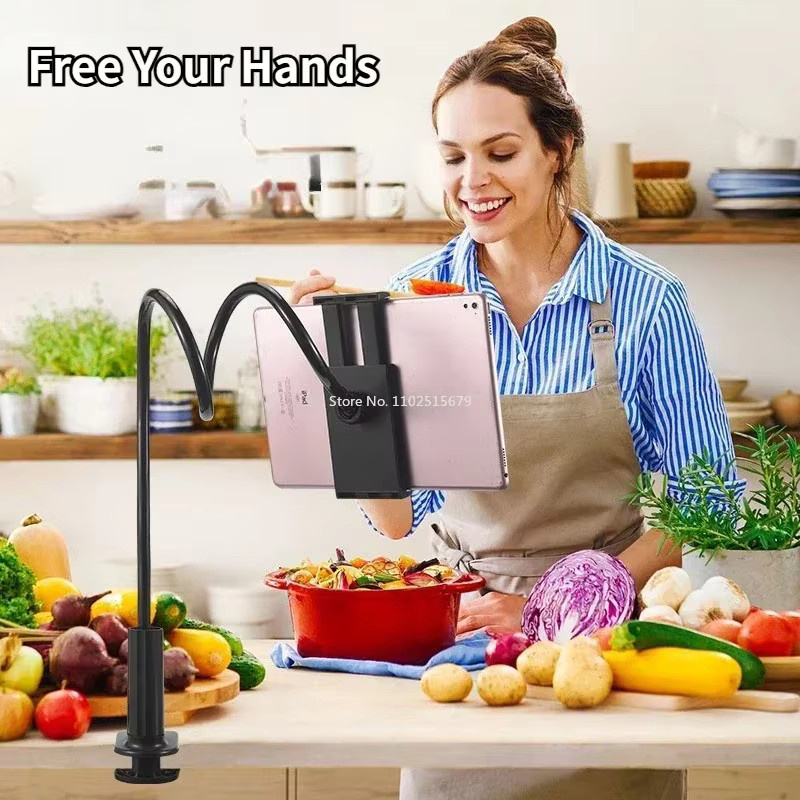 Flexibler Handy Ständer und Tablet Halter in Schwarz für Bett und Schreibtisch - Bild 2