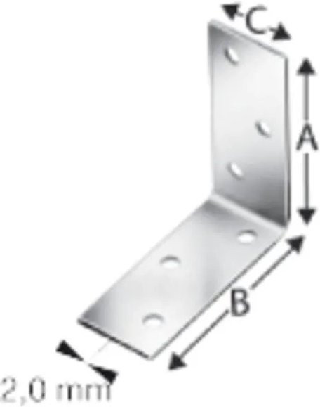 Simpson Winkelverbinder ANPS aus feuerverzinktem Stahl in Silber, B/H/T: 60 x 60 x 25 mm - Bild 1