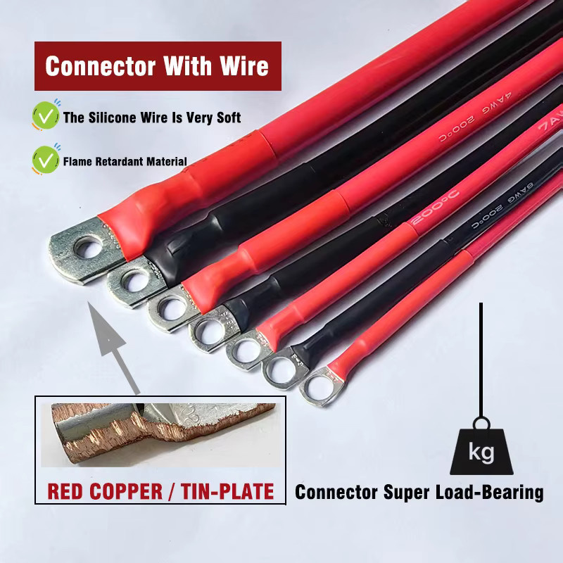 0AWG 50 mm2 Batteriekabel aus weichem Silikon mit verzinnter Kupferklemme in Rot für Hochleistungs-Auto-Wechselrichter und Solar, Länge: 20–200 cm - Bild 4