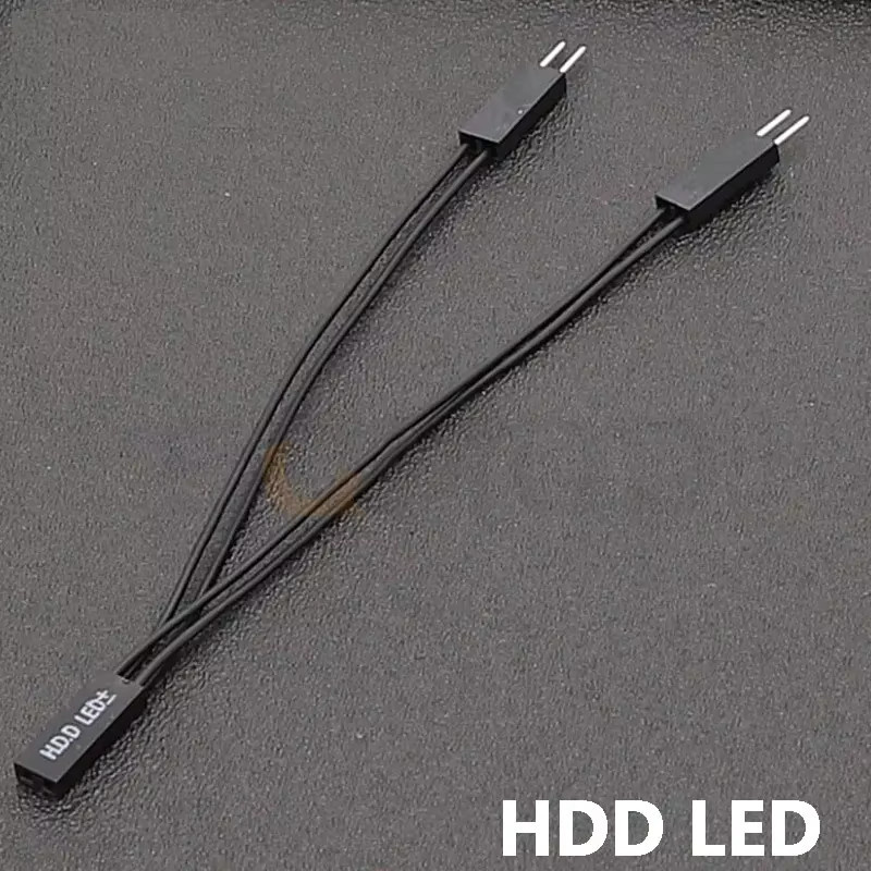 BOHCHONG Frontplatte Power+ Reset Power SW HDD 1 bis 2 Set Verlängerungssplitterkabel in Schwarz mit Dual-Start-Schalter Unterstützung - Bild 2