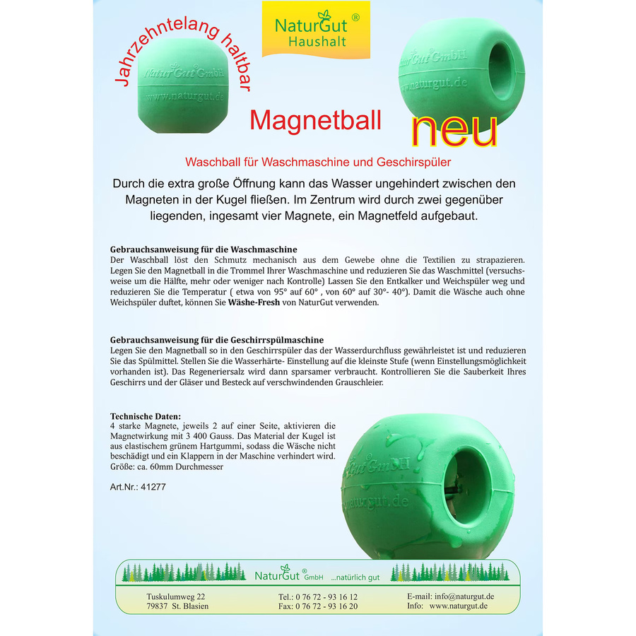 NaturGut Magnet-Waschball in Green - Bild 2