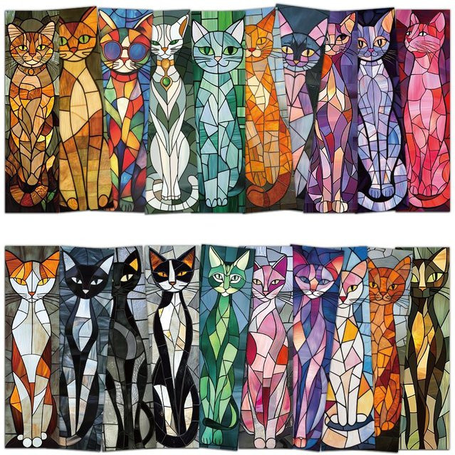 30 Stück Elegante Katzen Lesezeichen von Rui Di in Multicolour aus Papier - Bild 1