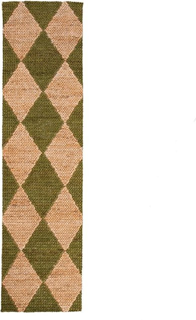 Flair Rugs Kurzflorteppich Effie aus Jute in Olive Green, B/T: 80 x 230 cm - Bild 1