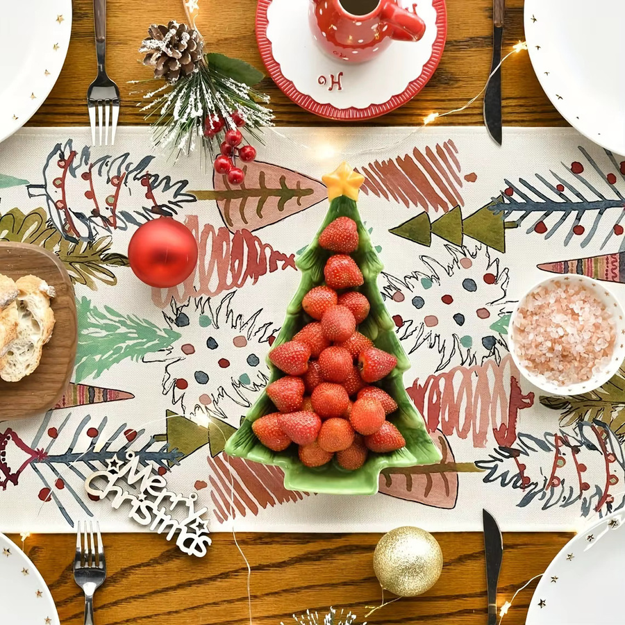 JIT Tischläufer mit Weihnachtsbaum-Motiv, bunt, rechteckig, B/H: 45 x 30 cm - Bild 3
