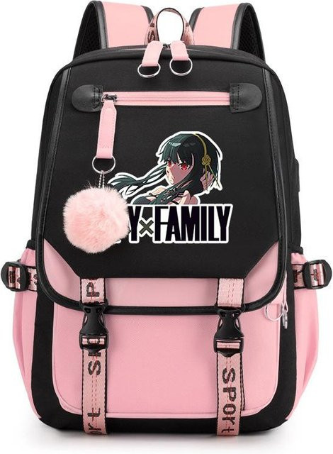 3-teiliges Schulrucksack-Set aus Oxford-Stoff mit Schultasche und Federmäppchen in Schwarz - Bild 1