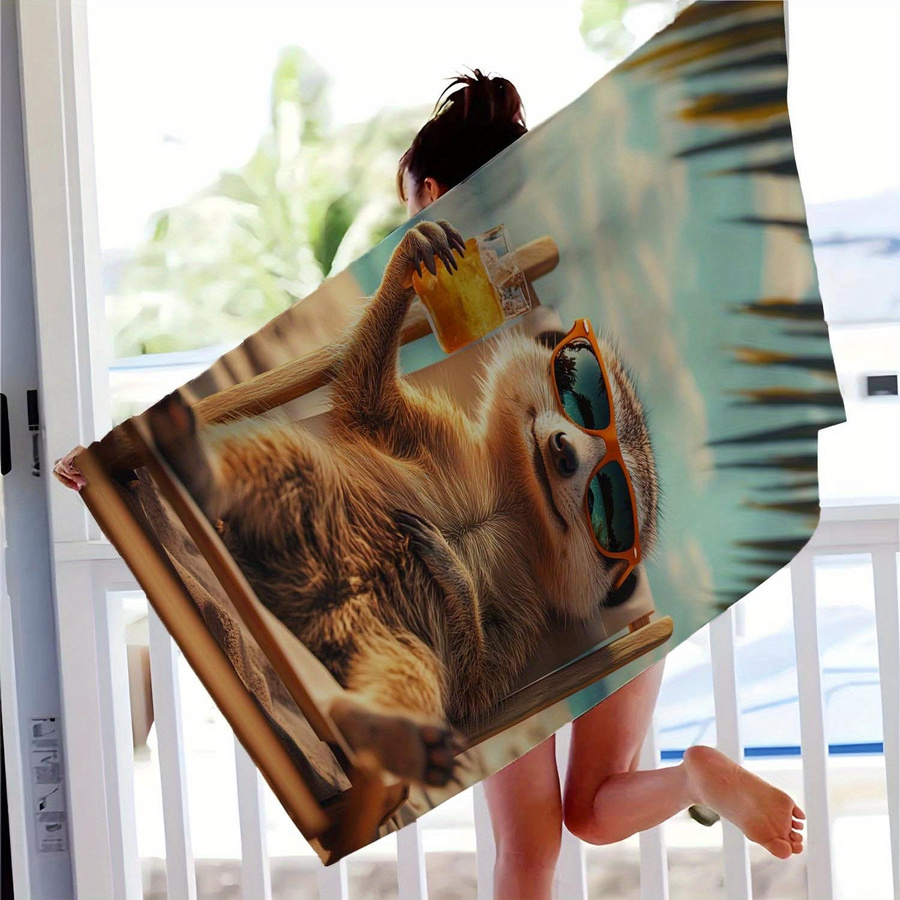 Ka Chen Muda Strandtuch Erdmännchen Motiv aus Polyester, schnelltrocknend und weich, B: 40 cm, H: 60 cm - Bild 2