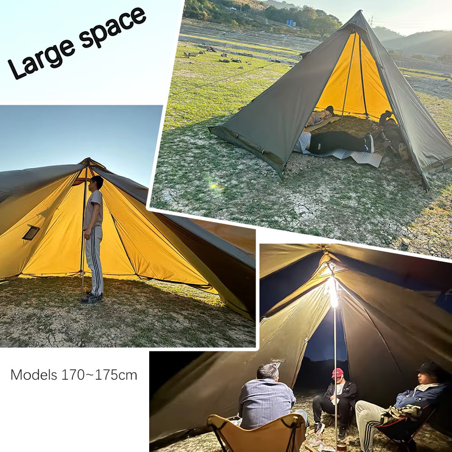 HIDE WALKER 2-Personen Winterpyramiden-Heißzelt, flammhemmendes und wasserdichtes Outdoor-Camping-Tipi-Zelt mit Brennholz-Herd-Funktion - Bild 2