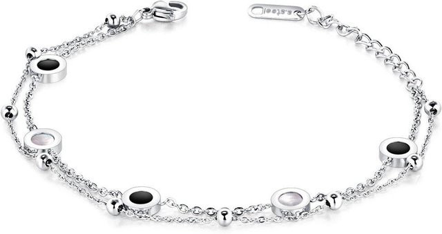 Wucifang Jewelry Armband, Titanstahl, Silber, weiße Muschel, Damen - Bild 1